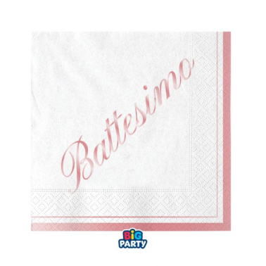 Tovaglioli Battesimo Rosa